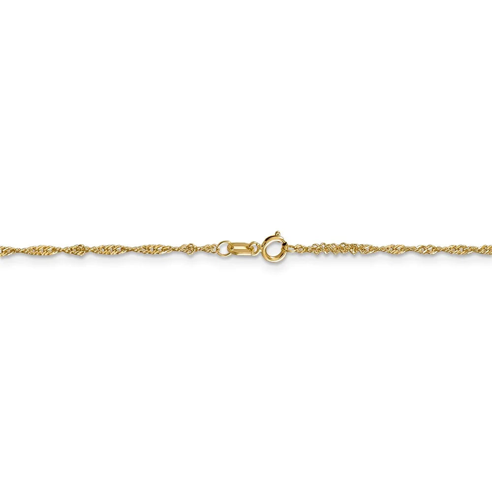 14kt Yellow Gold Singapore Chain 18 inch Lobster Clasp K5718