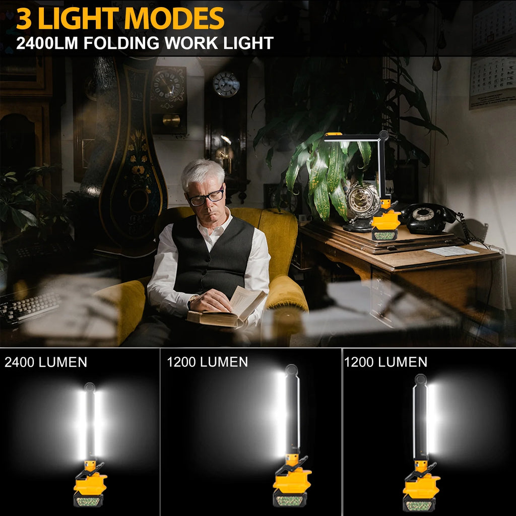 30W 2400LM LED Clip Work Light for DEWALT 18V/20V Li-ion Battery V798292