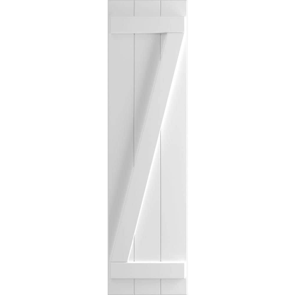 16 1/8x22W x 52x22H PVC Three Board Joined Board-n-Batten Shutters U60787