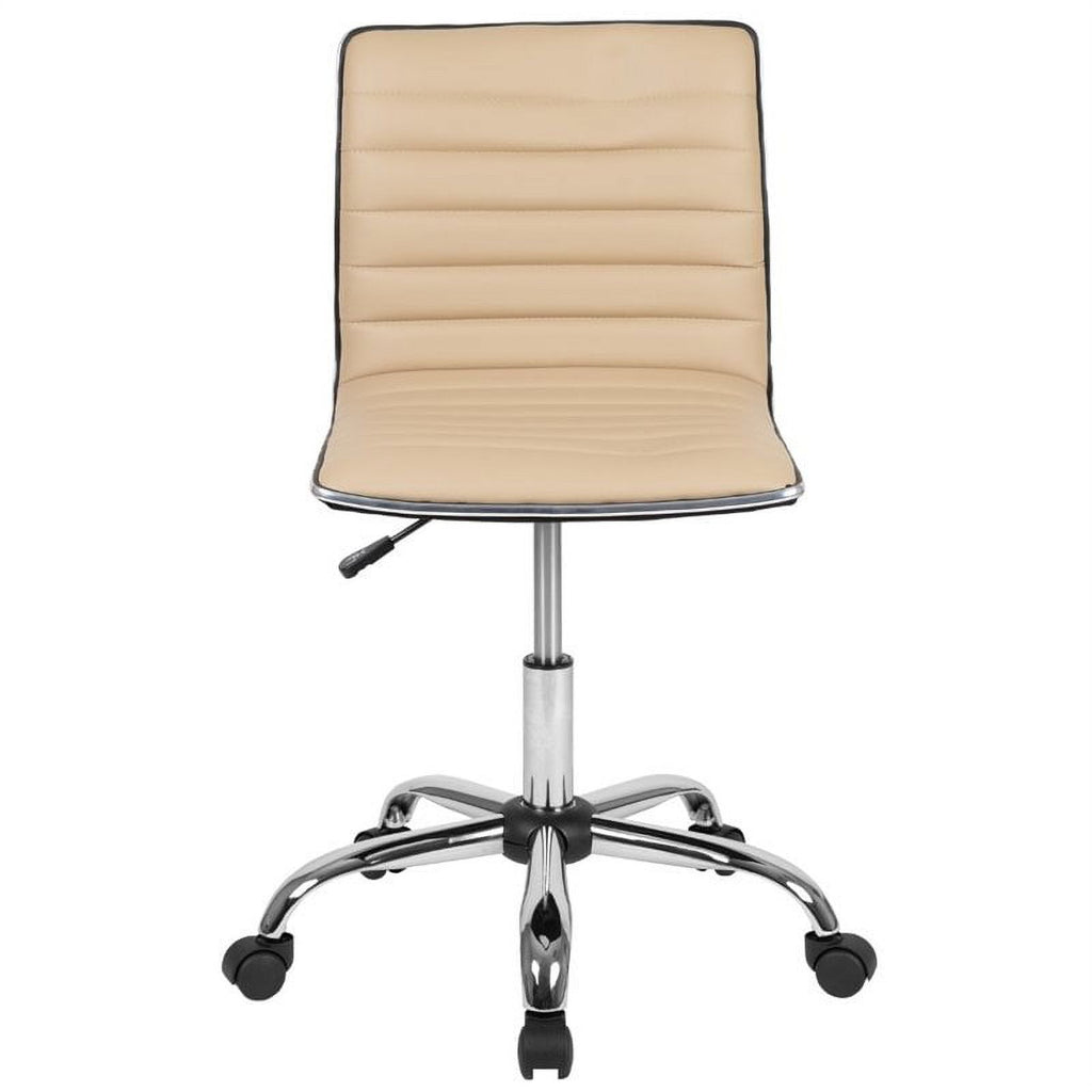 Tan Vinyl Low Back Swivel Office Chair G404420