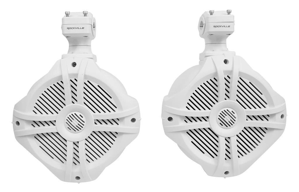 White 6.5" Marine Wakeboard Tower Speakers with Amplifier Q359