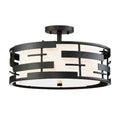 16-in Textured Black Semi-Flush Mount Light T784