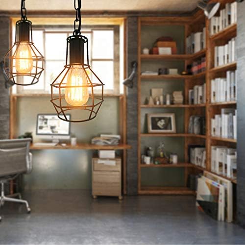 Vintage Industrial Metal Cage Pendant Ceiling Light M8764