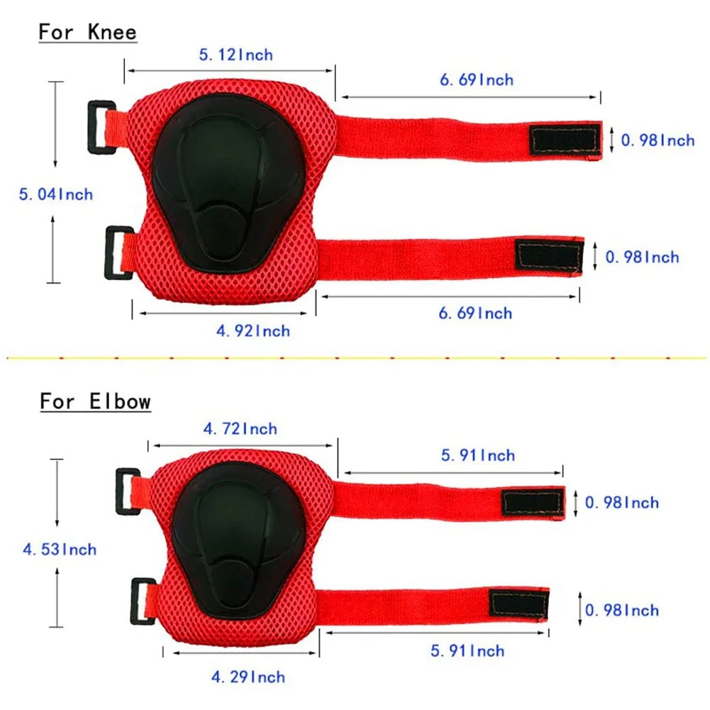 7 Pcs Kids Safety Helmet Knee Elbow Pad Sets E1703