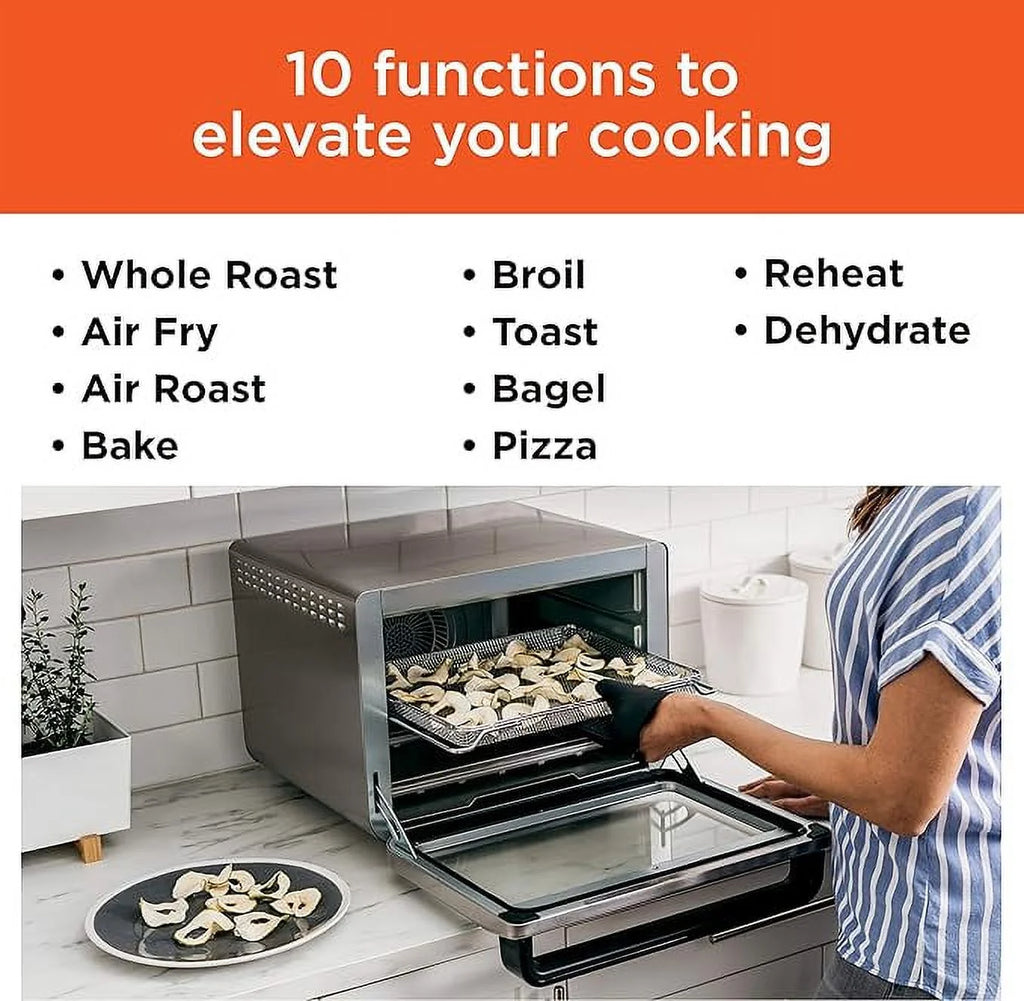 10-in-1 Air Fry Digital Toaster Oven Stainless Steel D52216