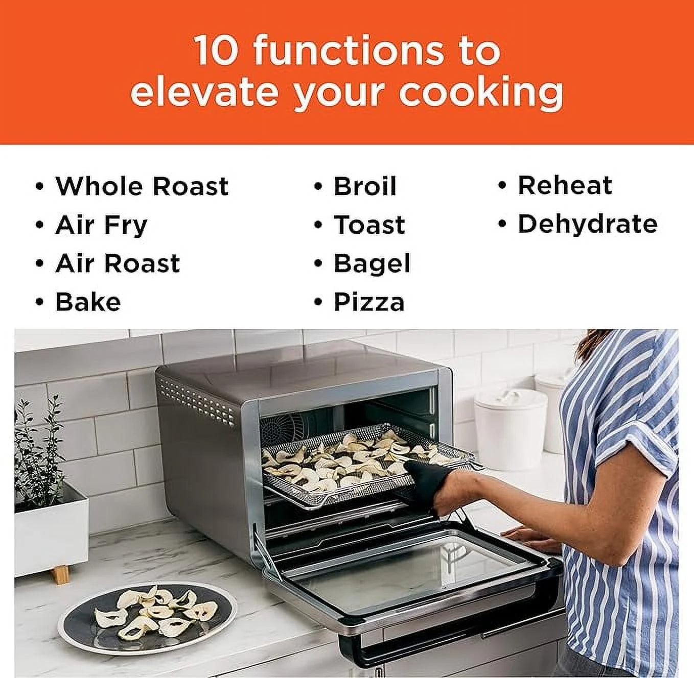 10-in-1 Air Fry Digital Toaster Oven Stainless Steel D52216