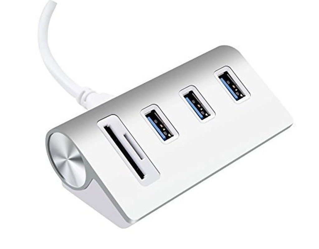 USB 3.0 3-Port Aluminum Hub with SD/TF Card Reader J5202