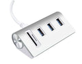USB 3.0 3-Port Aluminum Hub with SD/TF Card Reader J5202