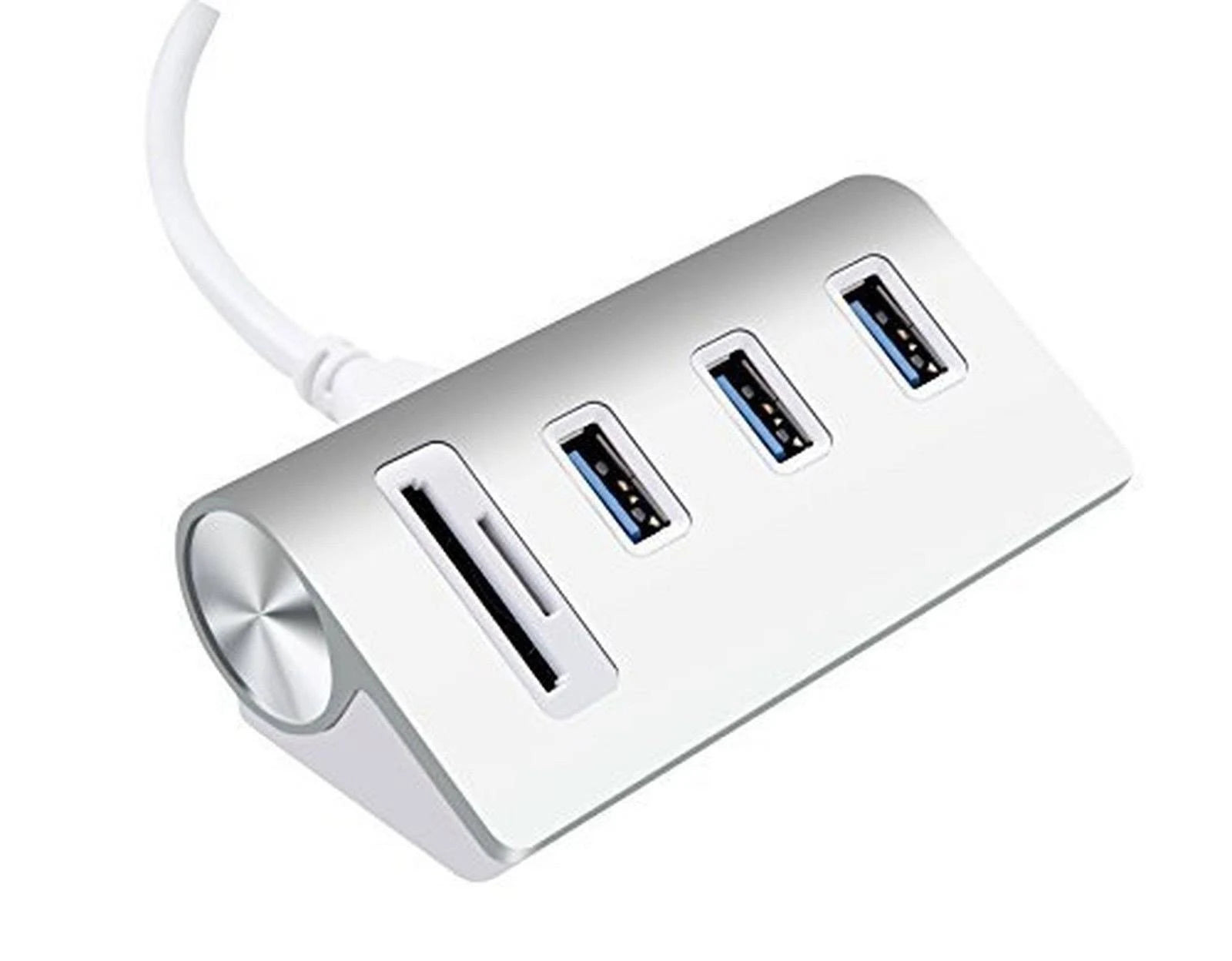 USB 3.0 3-Port Aluminum Hub with SD/TF Card Reader J5202