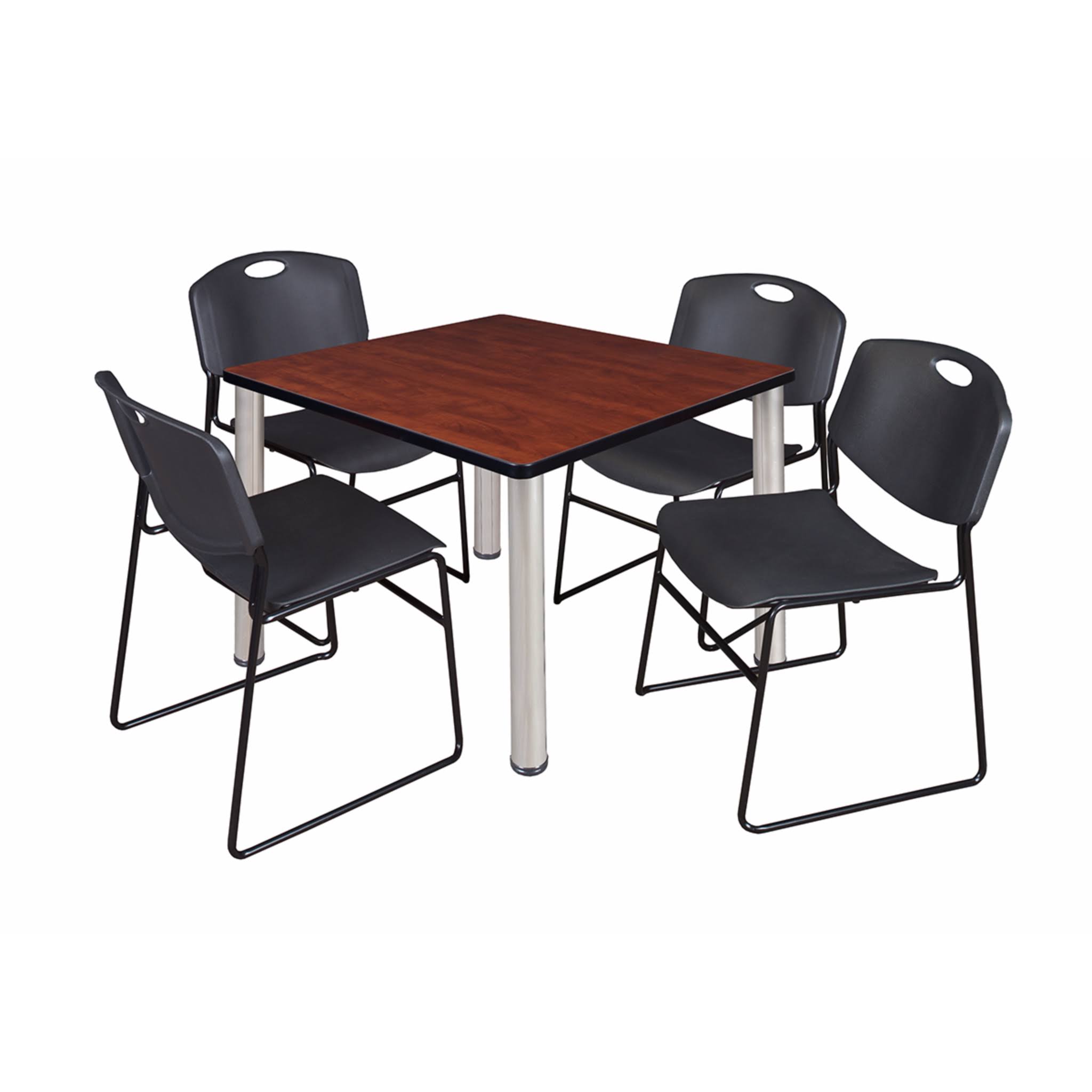 Square Breakroom Table with 4 Stack Chairs G4442