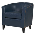 Vintage Blue Bonded Leather Tub Chair W4927