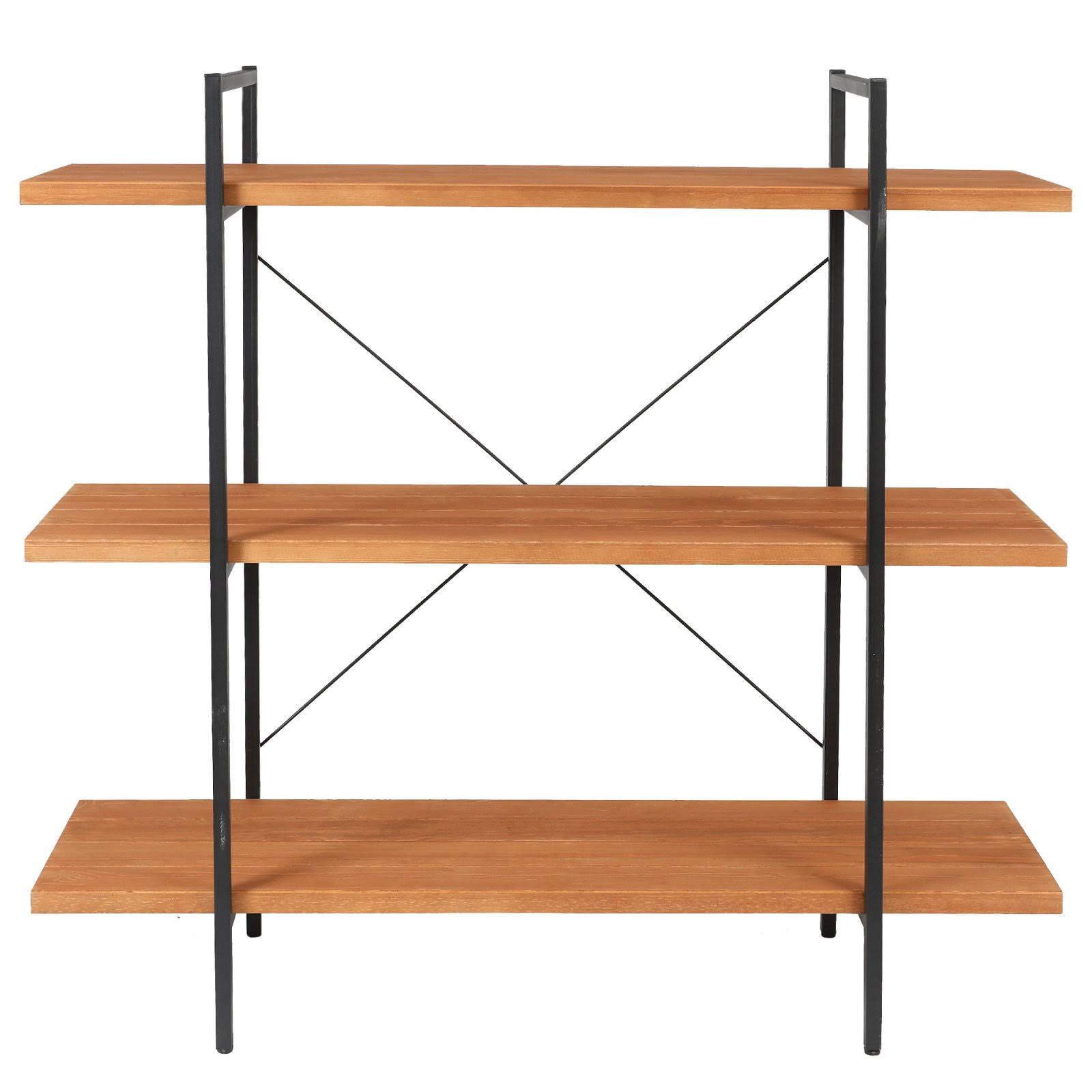 Wood and Metal Etagere Bookcase K709