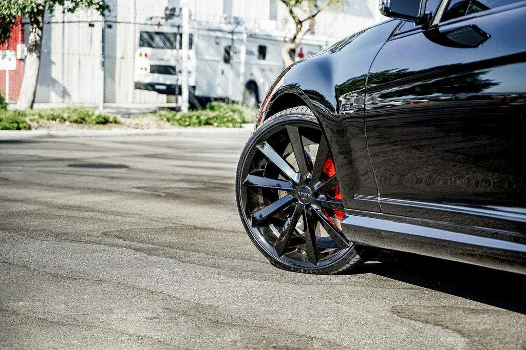 20 Inch Staggered Rims Set of 4 Gloss Black Wheels G1684