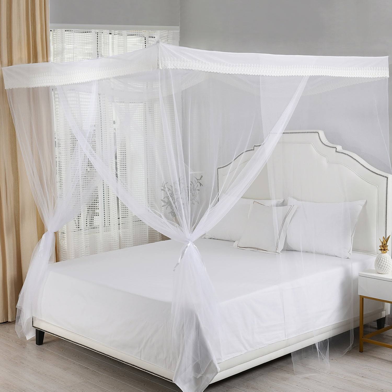 4-Post Hanging Sheer Mosquito Bed Canopy Q672946