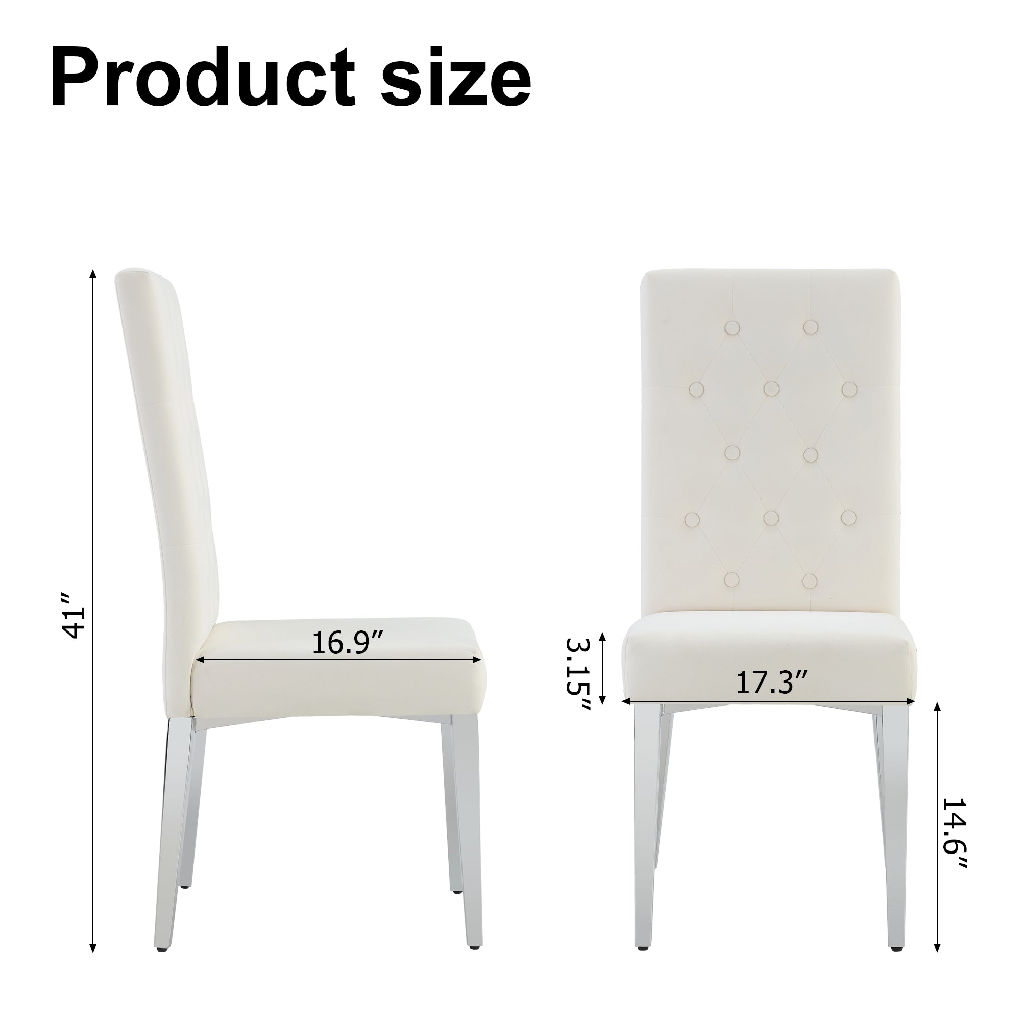 Beige Velvet Upholstered Dining Chairs Set of 2 Z98742