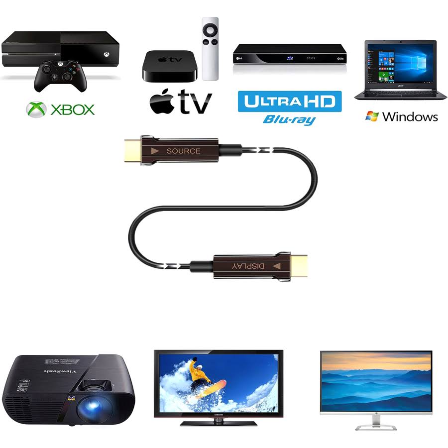 20m 66ft Active Optical Fiber HDMI Cable H3341