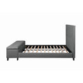 Gray Button Tufted Bed with Attached Storage Bench S510805