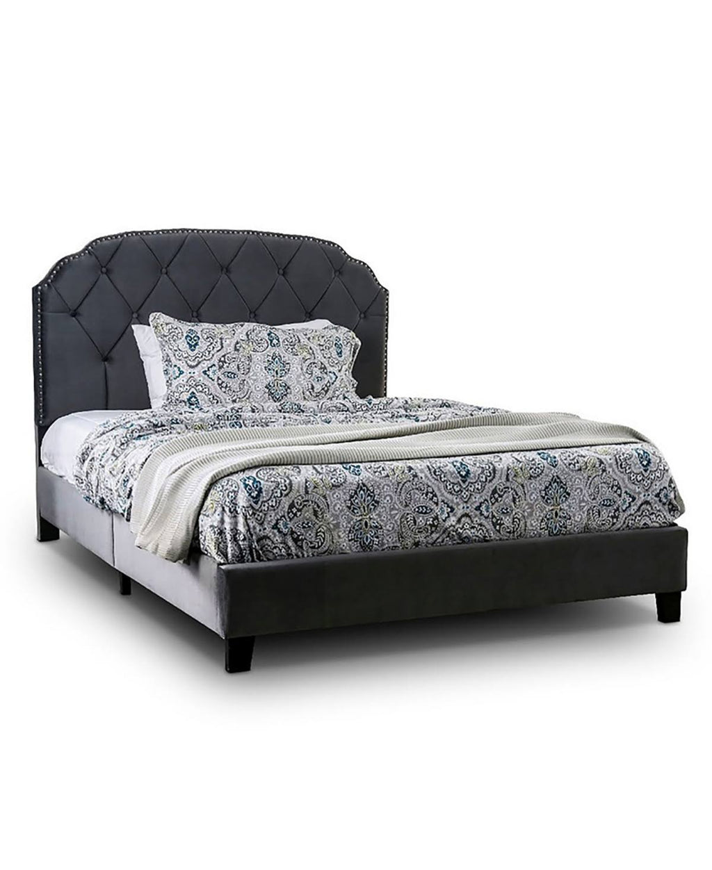 Tufted Twin Camelback Bed W10379