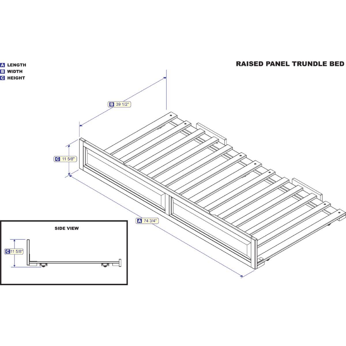 Caramel Latte Twin Raised Panel Trundle F958