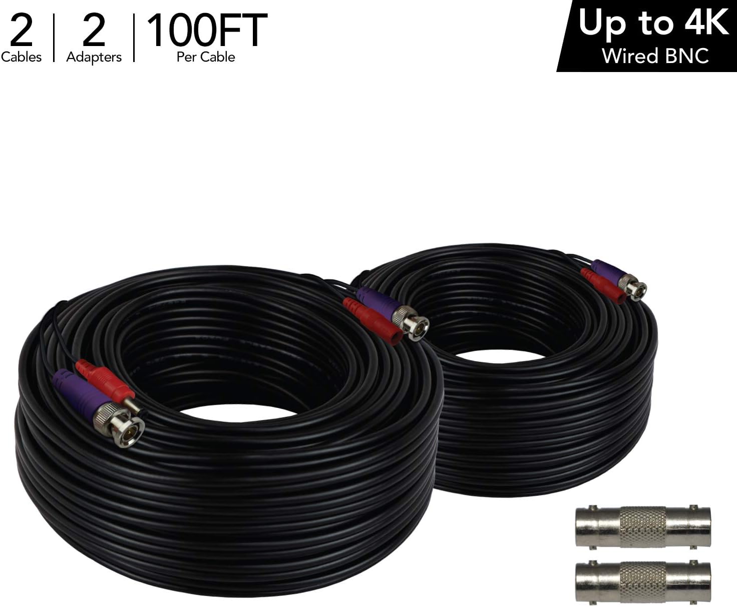 100 ft. in-Wall Rated Video/Power Camera Extension Cable with Extension Adapter (2-Pack) B165