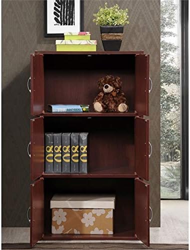 3 Shelf 6 Door Bookcase in Mahogany Q8610
