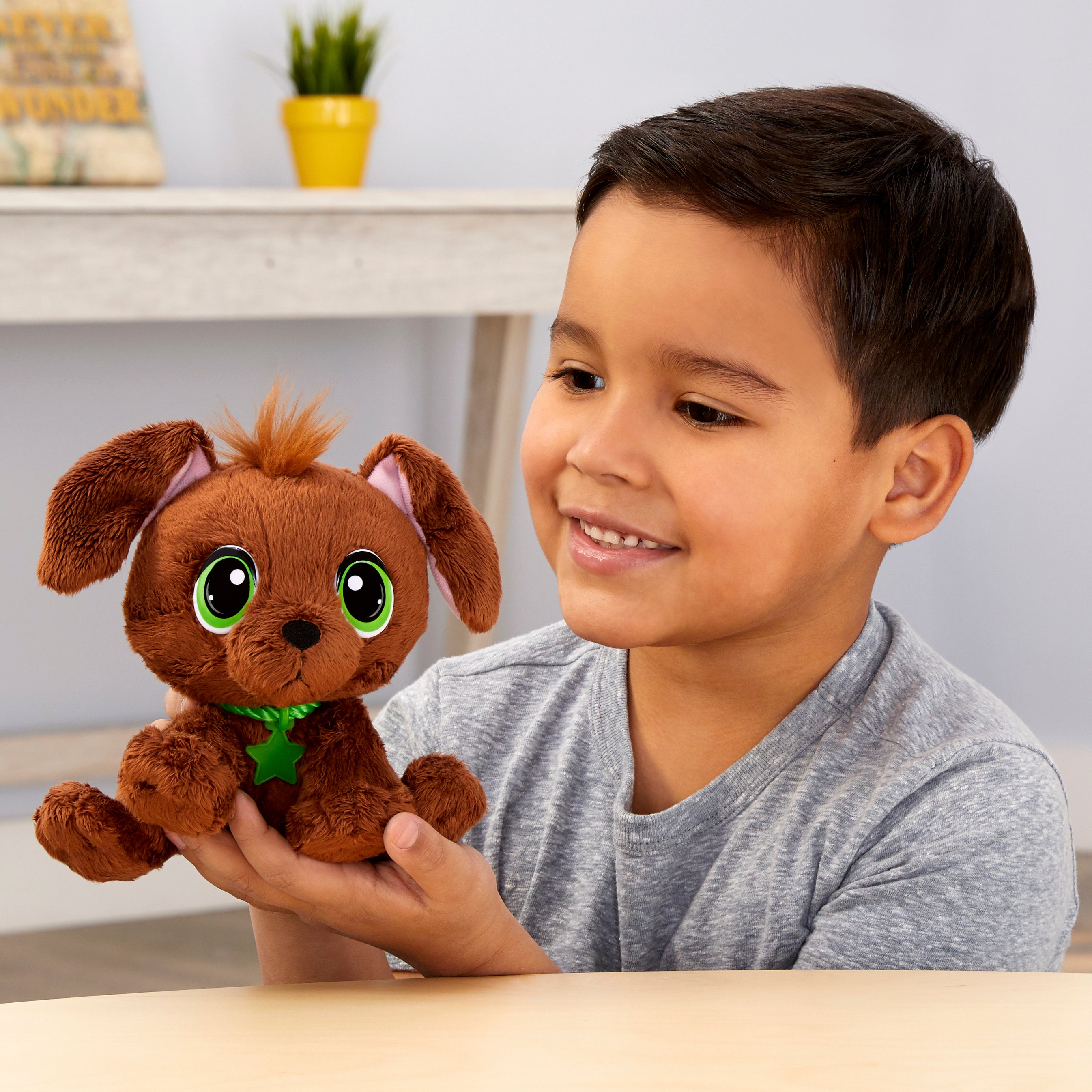 Chocolate Lab Soft Plush Pet Toy with Collar, Tag, Doghouse, Stickers, Activities Ages 3+ Z8561