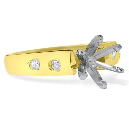 Diamond Semi Mount Cathedral Engagement Ring 14K Setting P629