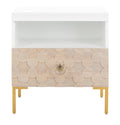 White/Gold 1 Drawer Side Table O807
