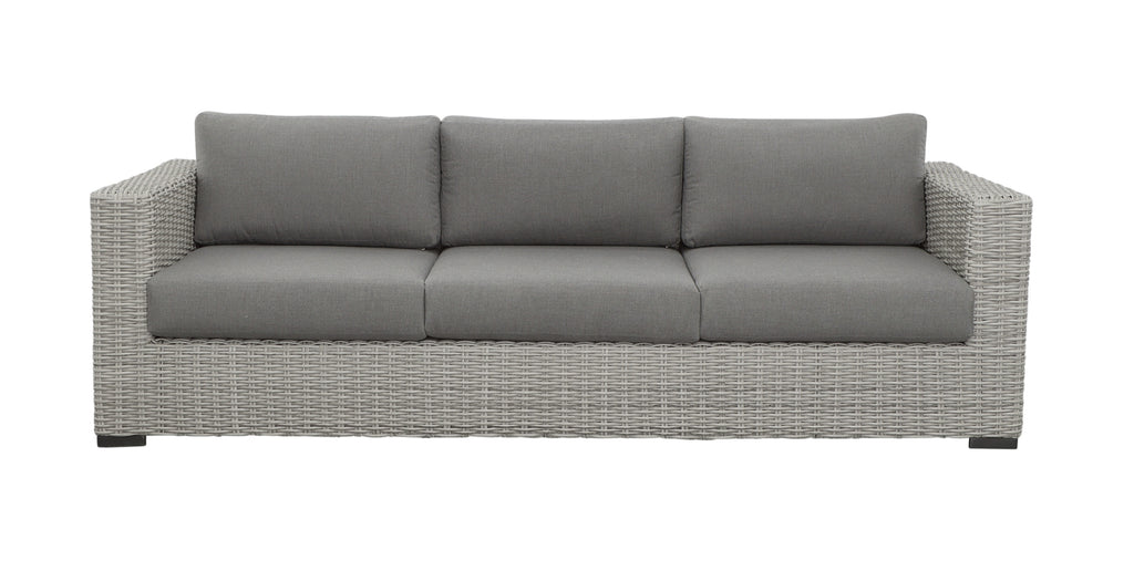 HDPE Resin Wicker Outdoor Sofa with Solution-Dyed Acrylic Covers R877