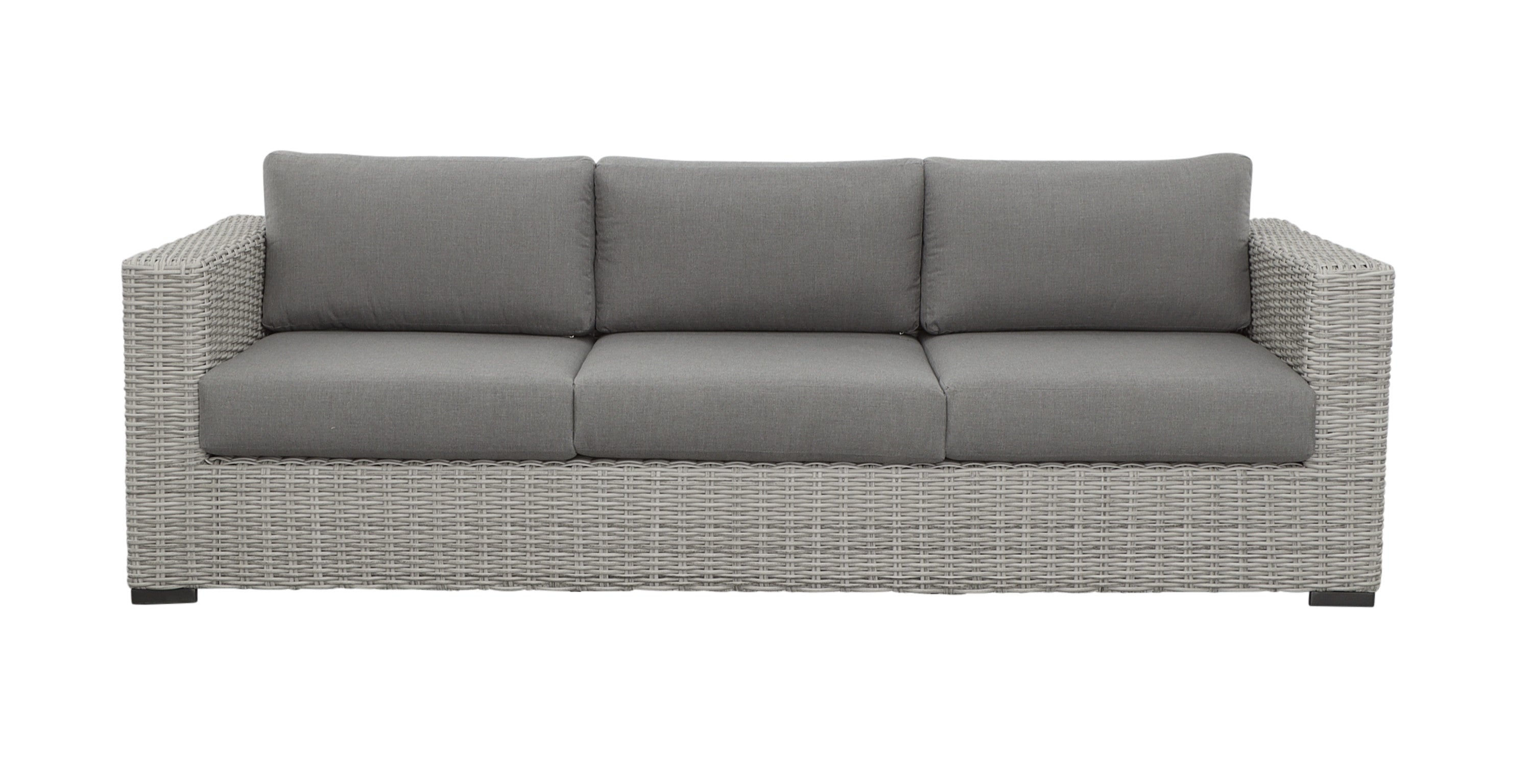 HDPE Resin Wicker Outdoor Sofa with Solution-Dyed Acrylic Covers R877