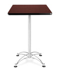 Chrome Base Cafe Table Mahogany Z8642