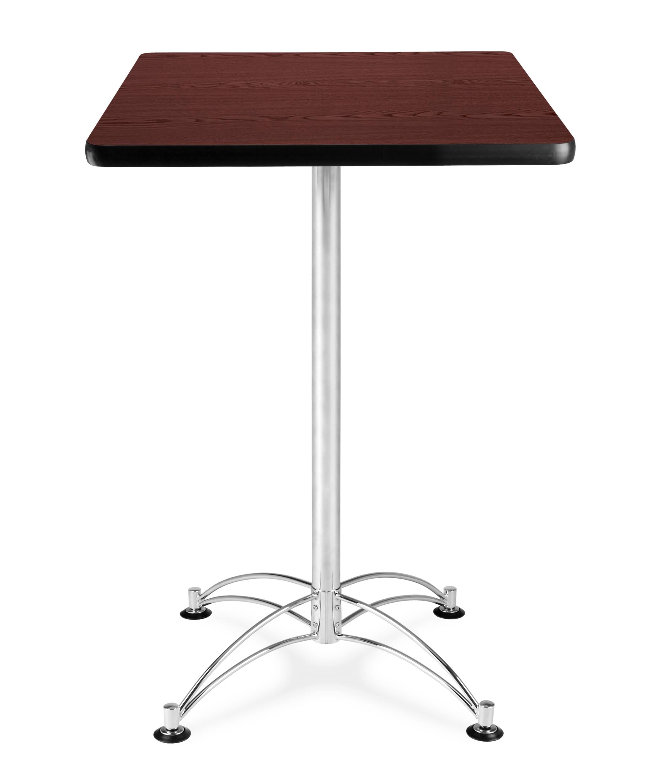 Chrome Base Cafe Table Mahogany Z8642