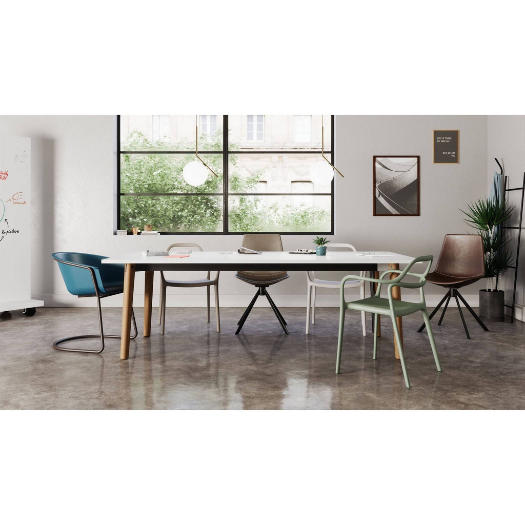 Brown Faux Leather Break Room Chair G1404