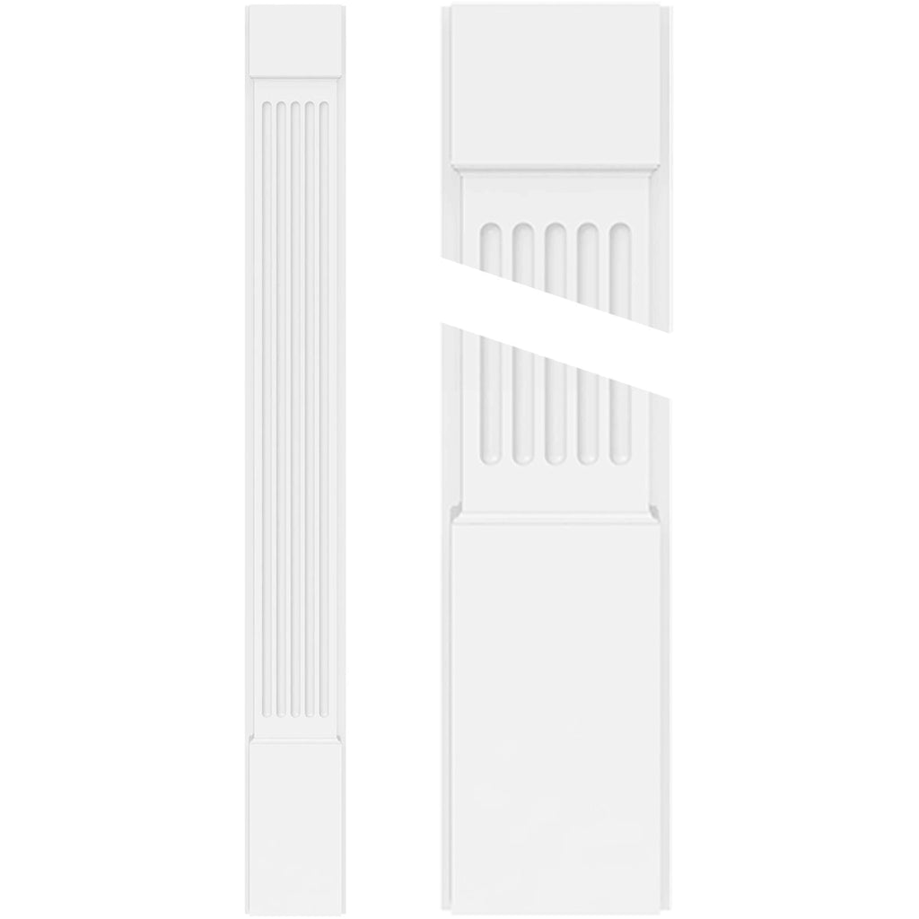 Fluted PVC Pilaster with Capital and Base (Pair) N212