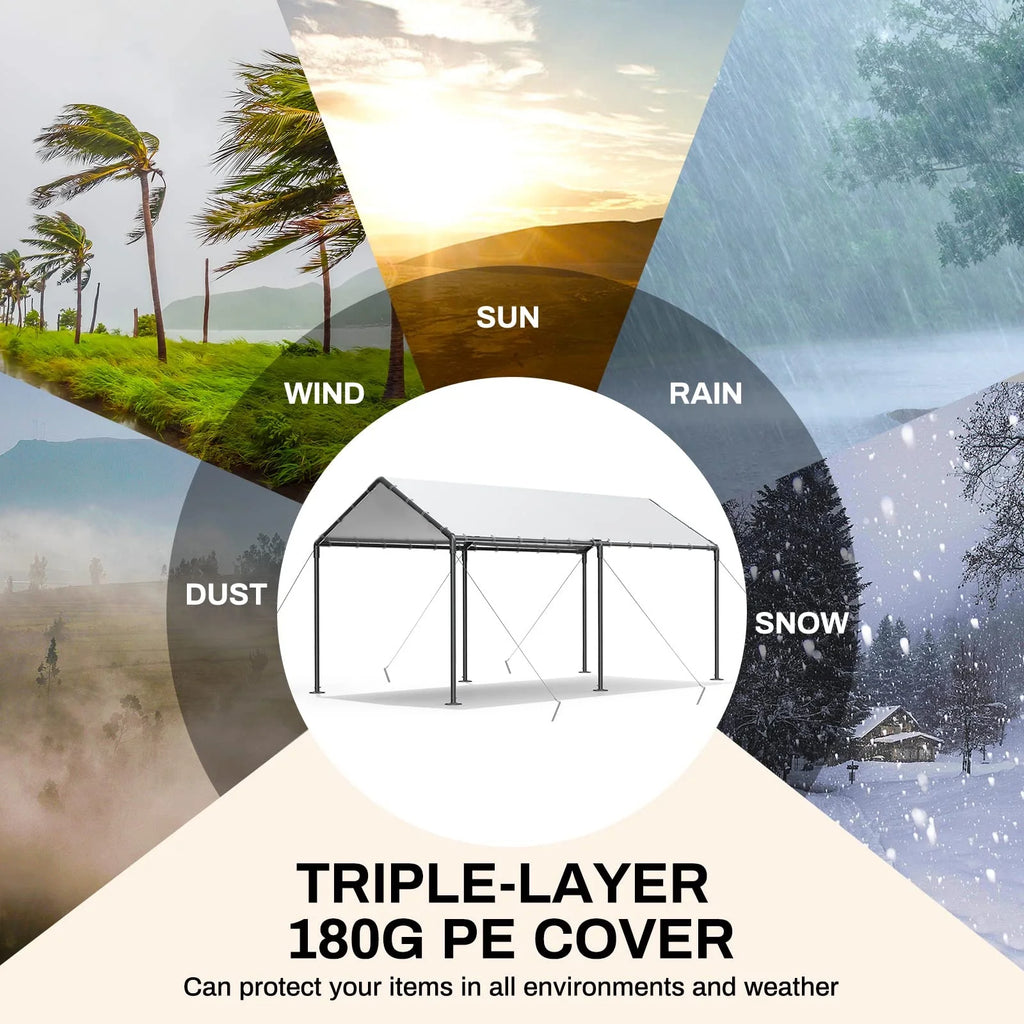 10 x 20Ft Heavy Duty Carport with Steel Wire Rope I87941