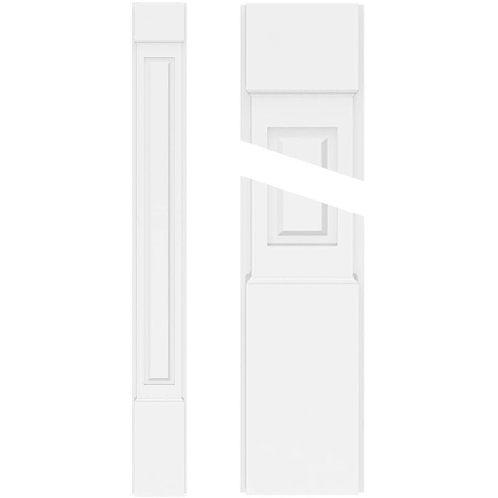 Raised Panel PVC Pilaster with Standard Capital and Base (Pair) W5534