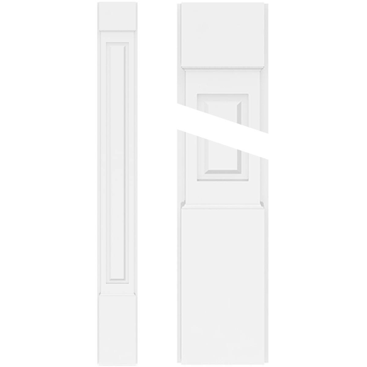 Raised Panel PVC Pilaster with Standard Capital and Base (Pair) W5534
