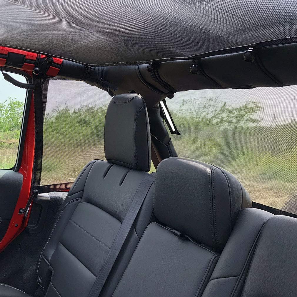 Pink Mesh Sun Shade for Jeep Wrangler JLU 4 Door V751