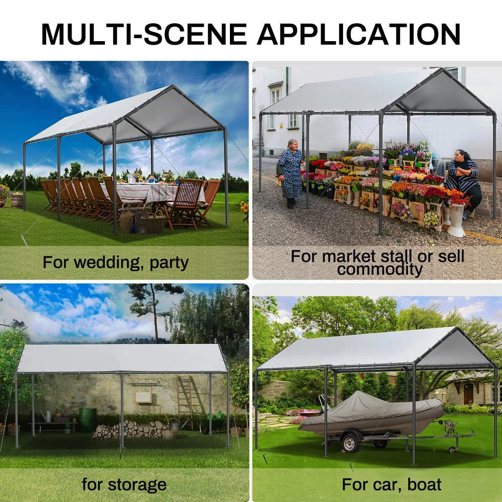 10 x 20Ft Heavy Duty Carport with Steel Wire Rope I87941