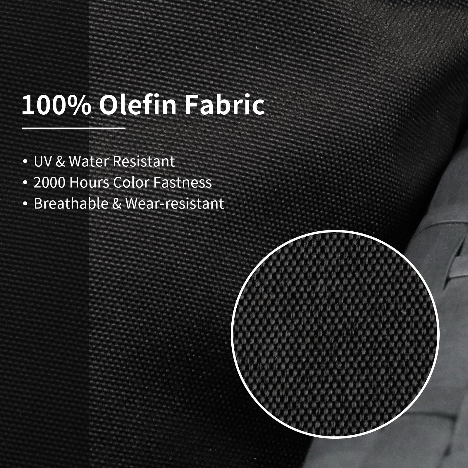 Black 20 Piece Outdoor Cushion Covers Olefin M1464