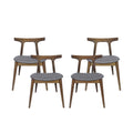 Set of 4 Fabric Upholstered Dining Chairs U3923