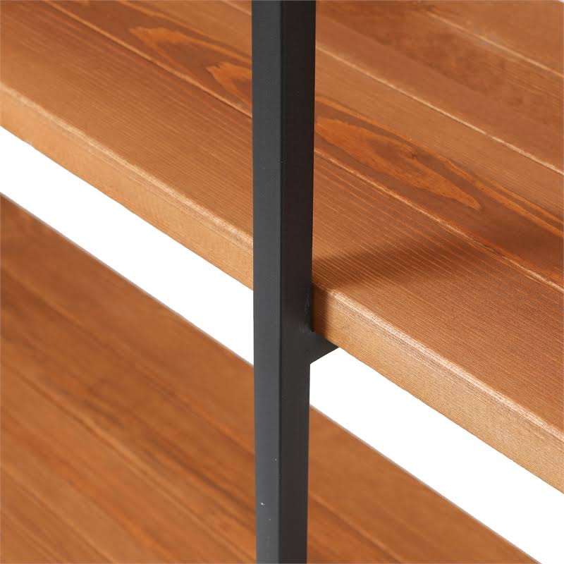 Wood and Metal Etagere Bookcase K709