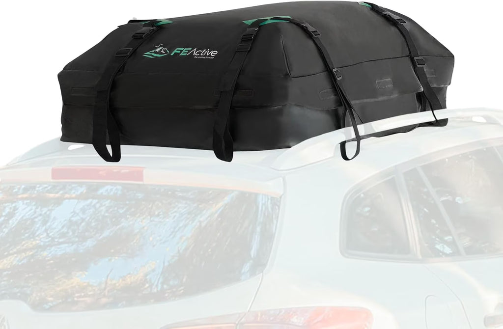 Waterproof 15 Cubic ft. Roof Cargo Carrier with Straps T801401