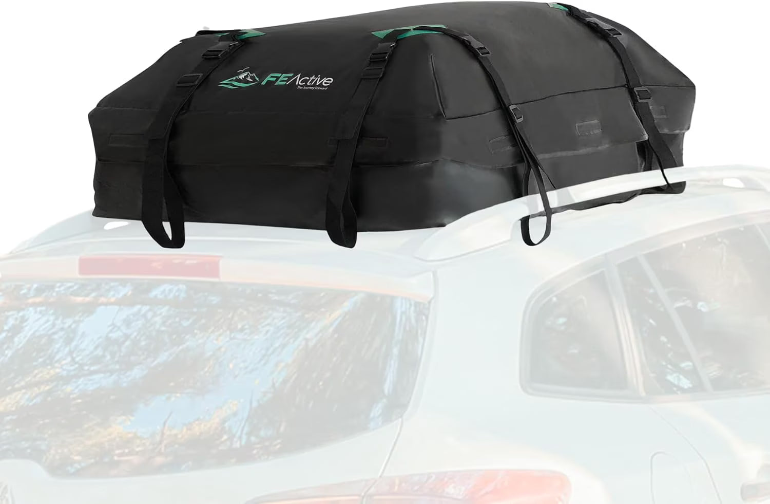 Waterproof 15 Cubic ft. Roof Cargo Carrier with Straps T801401