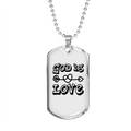 Stainless Steel or 18k Gold Dog Tag Necklace with 24" Chain U960