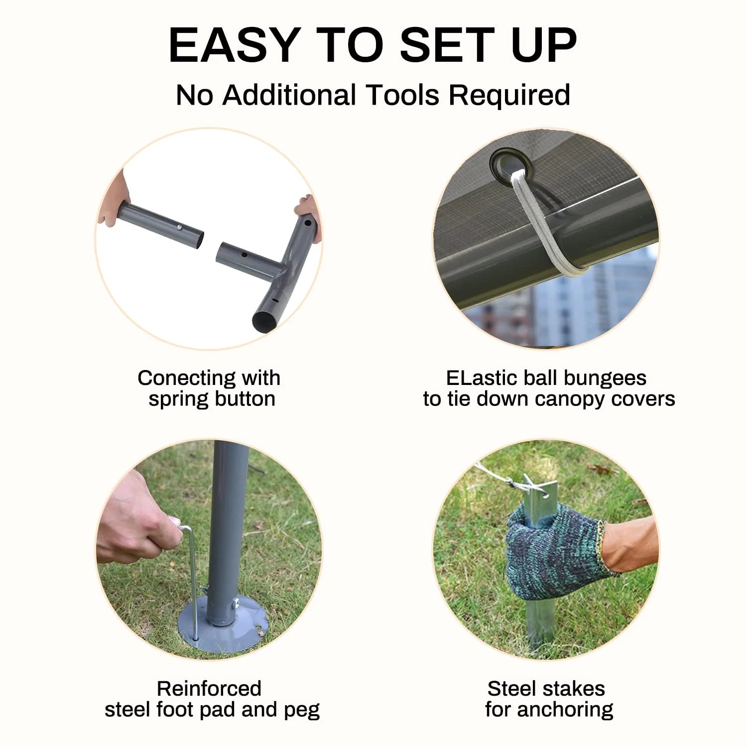 10 x 20Ft Heavy Duty Carport with Steel Wire Rope I87941