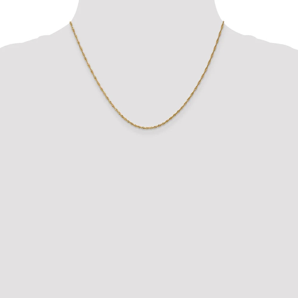 14kt Yellow Gold Singapore Chain 18 inch Lobster Clasp K5718