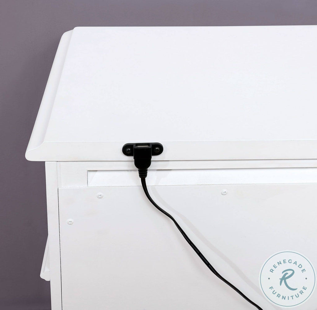 White USB Outlet Night Stand X34411