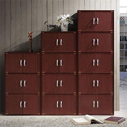 3 Shelf 6 Door Bookcase in Mahogany Q8610