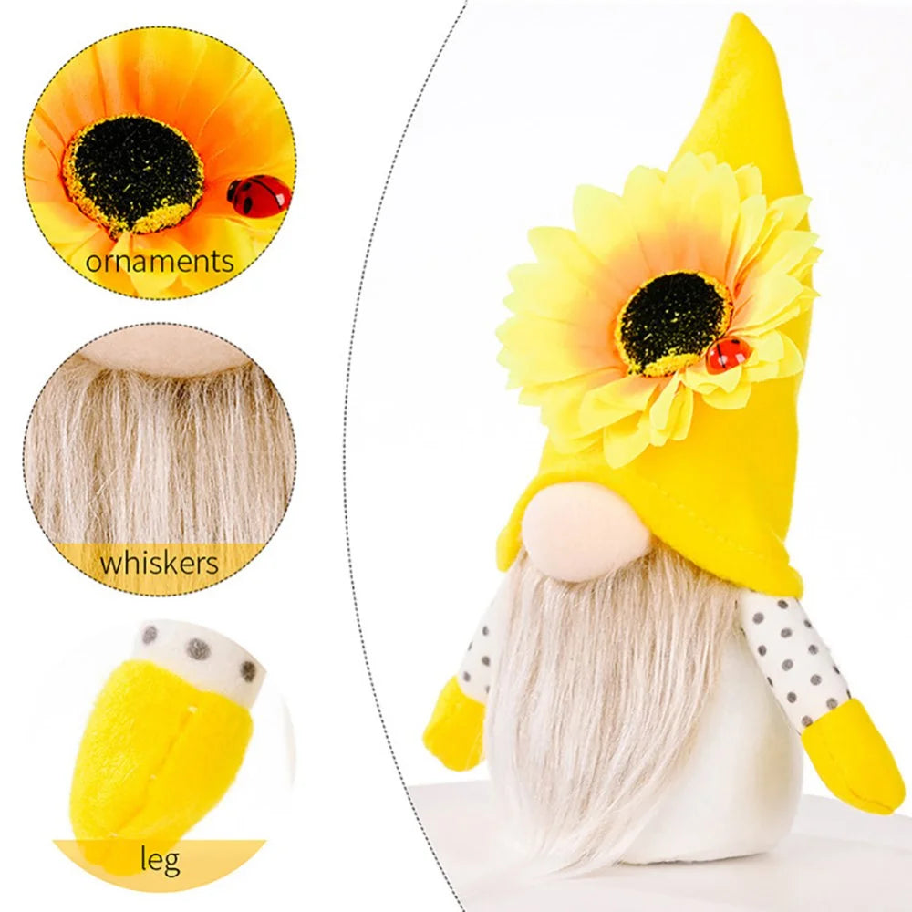 Sunflower Gnome Plush Doll W8919